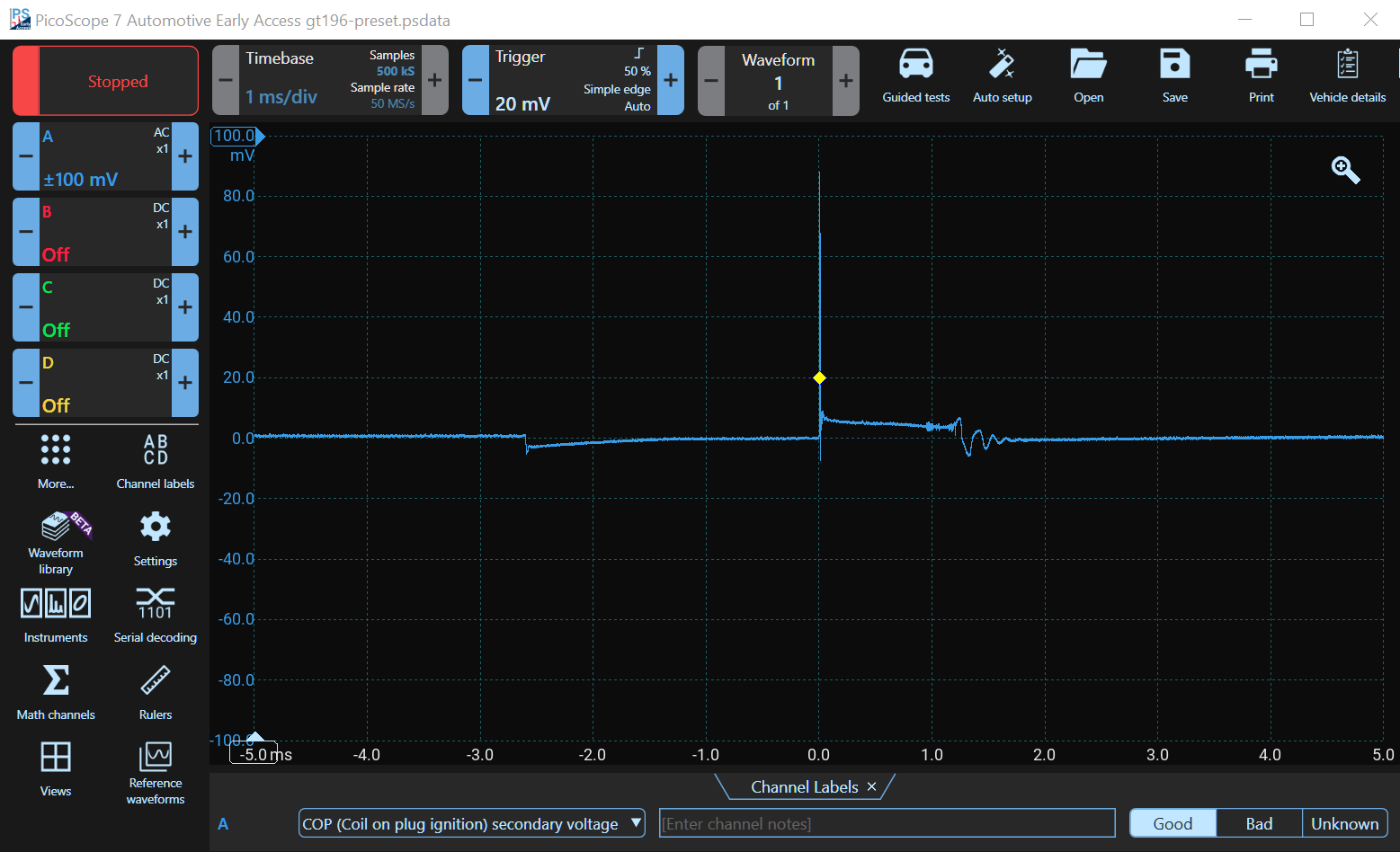 Coil-on-Plug Probe Waveform