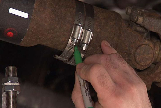 Julian clamps on a prop-shaft